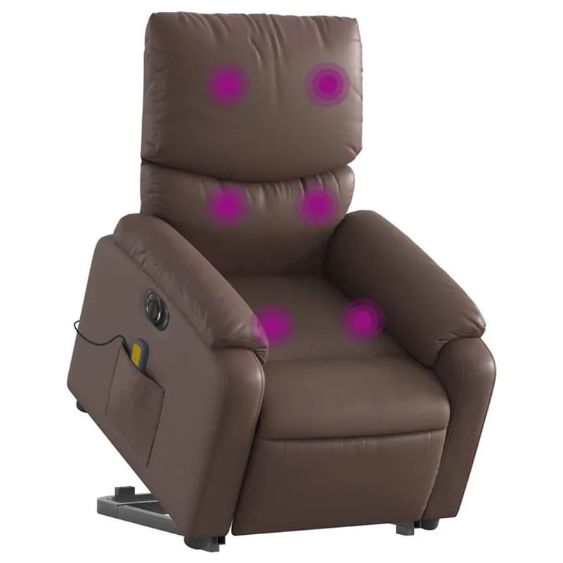 Vidaxl Elektrischer Relaxsessel mit Massagefunktion in Braun aus Kunstleder - Bild 2