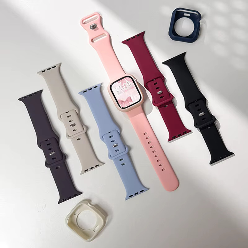 Uhrenarmband und TPU-Hülle für Apple Watch, Silikon, Schwarz, Unisex - Bild 3