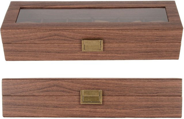 Uhrenbox Painter, 6 Fächer, Glasdeckel, gray - Bild 1