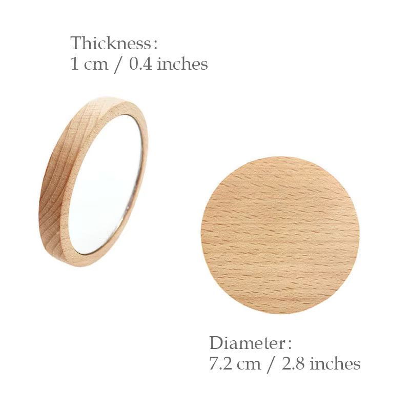 Personalisierte Taschenspiegel aus Holz von Bottofit für Hochzeiten und als Partygeschenke, rund - Bild 2