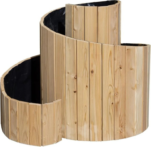HolzFee Hochbeet Spirale Snake 415 Kräuterspirale aus Lärche, Farbe: Braun, Durchmesser: 100 cm, Höhe: 68 cm - Bild 1