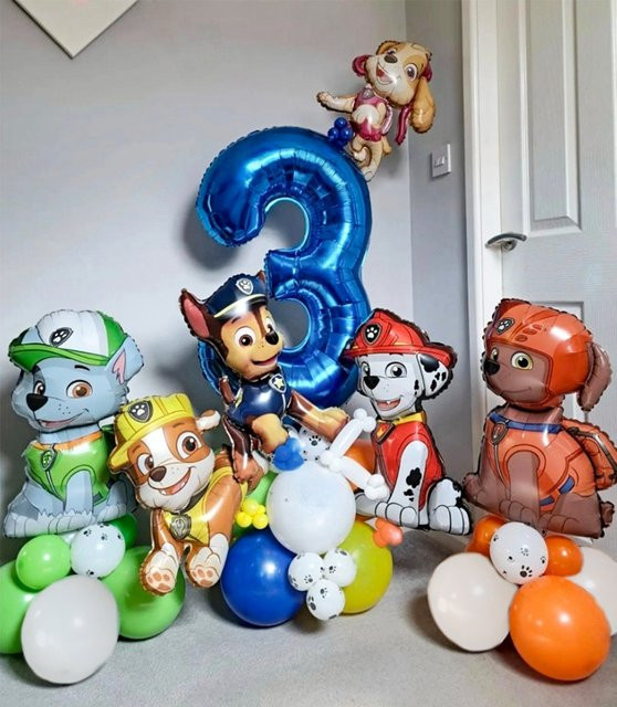 Paw Patrol Chase Hund Ballon Set für Kinder Geburtstag Dekoration in Mehrfarbig - Bild 1