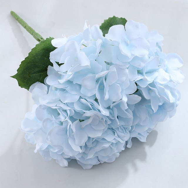 Uflower Künstliche Seidenhortensien-Bouquets in Grün und Blau, 58 cm Höhe - Bild 1