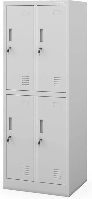JAN NOWAK Schulkleiderschrank BARTUS 2 PLUS für Garderoben in Grau, B/T/H: 150 x 45 x 56 cm - Bild 1
