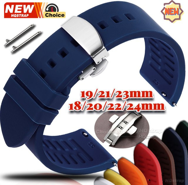 HQstrap Uhrenarmband Silikon, Schmetterlingsverschluss, Unisex - Bild 1