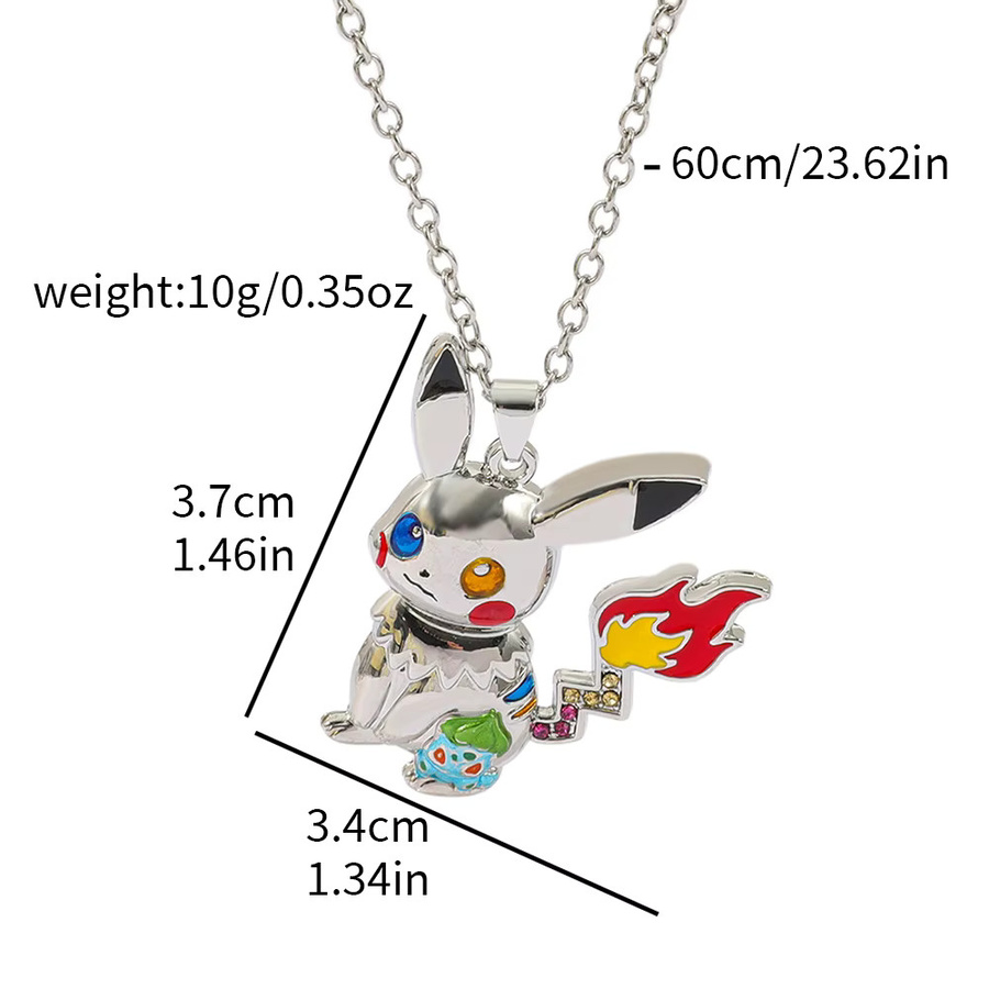 Bandai Anhänger Halskette, Pikachu Charmander Bulbasaur, Gelbgold - Bild 2