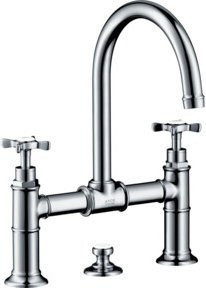 Hansgrohe Axor Montreux Zwei-Griff-Waschtischarmatur in Chrom mit Schwenkauslauf und Pop-up-Abfluss - Bild 1