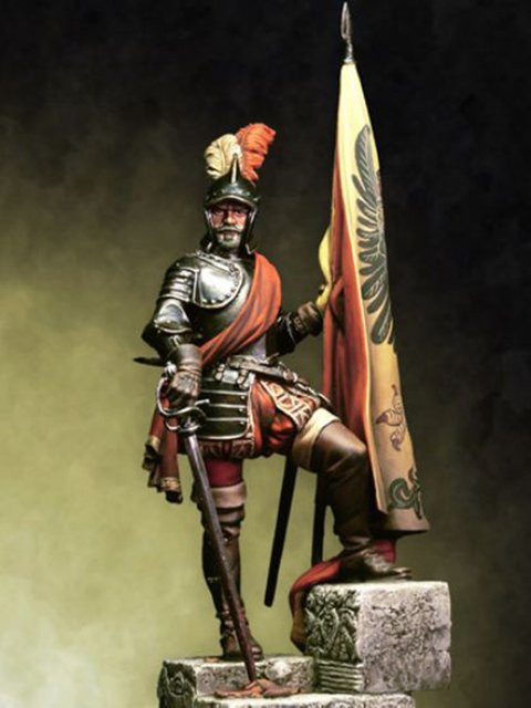 KIMERA Hernan Cortes Mittelalter XV, Figuren-Harzbausatz, 1/24, 75mm - Bild 1