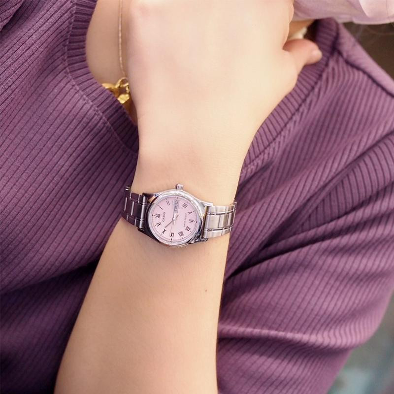Casio Armbanduhr, Quarz, Edelstahl, pinkes Zifferblatt, Damen - Bild 2