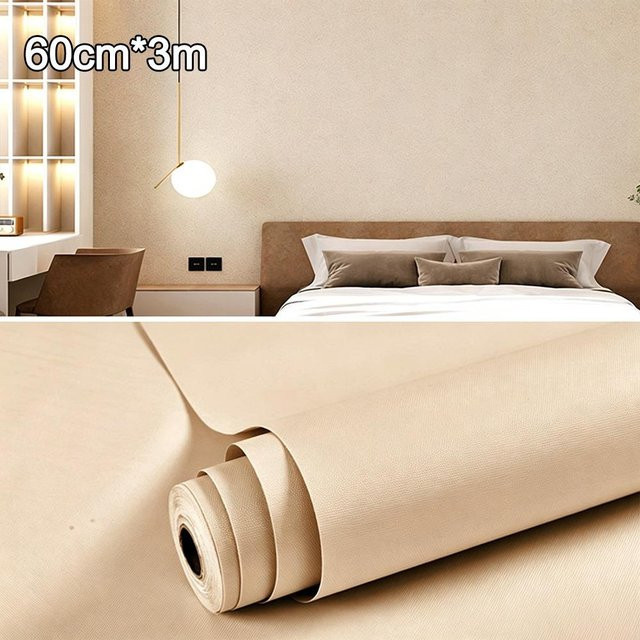 CXmingzhu Selbstklebende Tapete Wasserdichte Wandverkleidungsfolie aus PVC in Braun und Beige, Breite: 60 cm, Länge: 3 m - Bild 1