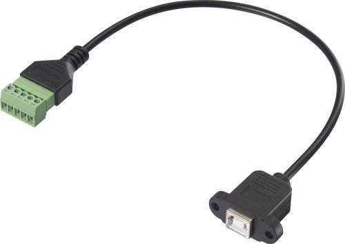 Renkforce USB 2.0 Adapterkabel mit USB 2.0 Buchse B und Klemmanschluss, Schwarz, Länge: 30 cm - Bild 1