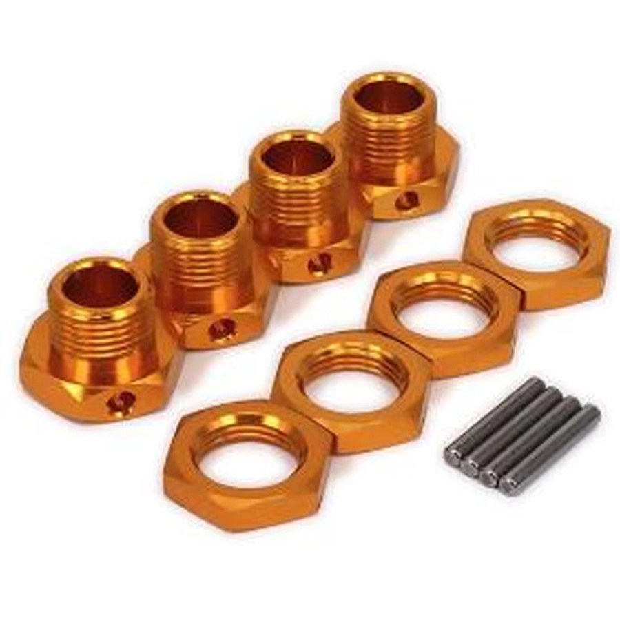 YSIDO Aluminium-Radnaben mit Muttern, 4-teiliges Set, Orange, Metall - Bild 2