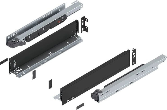 Blum Legrabox Pure Set Schubladensystem mit Blumotion Soft-Close, Nennlänge: 450 mm, Tragkraft: 70 kg, Farbe: Carbonschwarz matt - Bild 1
