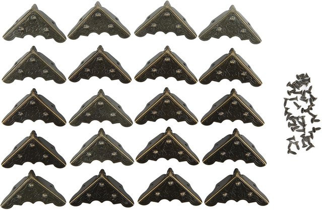 50 Stück Metalleckenschützer von Shoemst in Schwarz im Retro-Stil aus Stahl - Bild 1