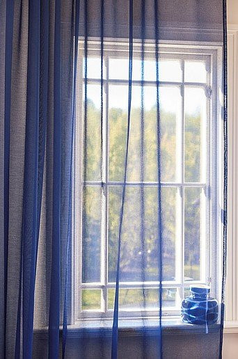 ALBA Voile-Gardine von Jotex, extra breit, 1-Länge, Blau, Höhe: 260 cm - Bild 1