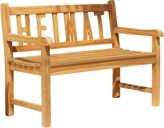 DELUKE Gartenbank OSMAR 2-Sitzer aus Teakholz in Braun, B/T/H: 120 x 64 x 89 cm - Bild 1