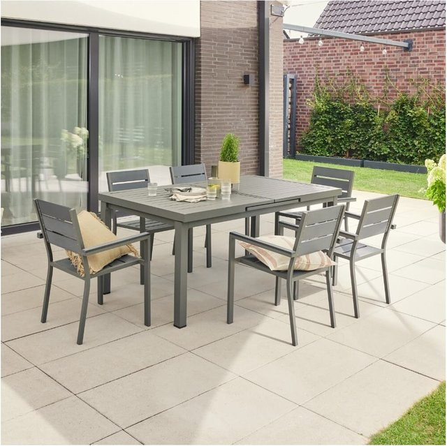 HOME DELUXE Garten-Sitzgruppe CALIDO MADERA mit ausziehbarem Gartentisch und 8 Stühlen - Bild 1
