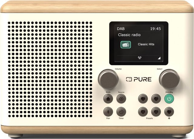 Pure Classic H4 DAB+ Radioempfänger in Cotton White/Oak - Bild 1