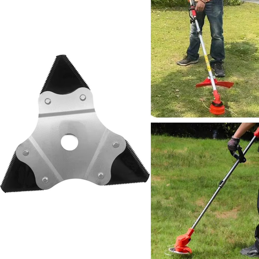 DAZZLEEX 3-Zahn Rasenmäher-Trimmerklinge aus Manganstahl in Silber, Durchmesser: 23 cm - Bild 4