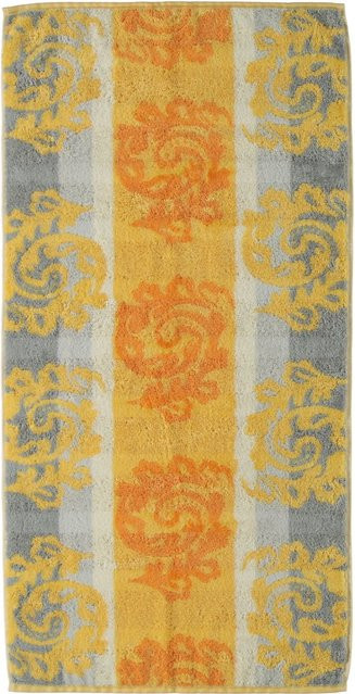 Cawo Handtuch NOBLESSE CASHMERE aus Baumwolle in Braun und Gelb mit Streifen-Design - Bild 1
