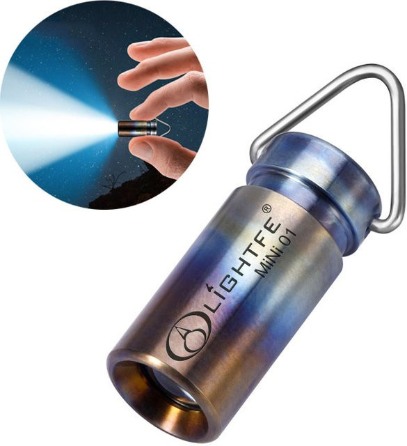 Wasserdichte Mini-LED-Taschenlampe aus Titanlegierung in Multicolour als Schlüsselanhänger-Licht für Outdoor, Camping und Wandern - Bild 1