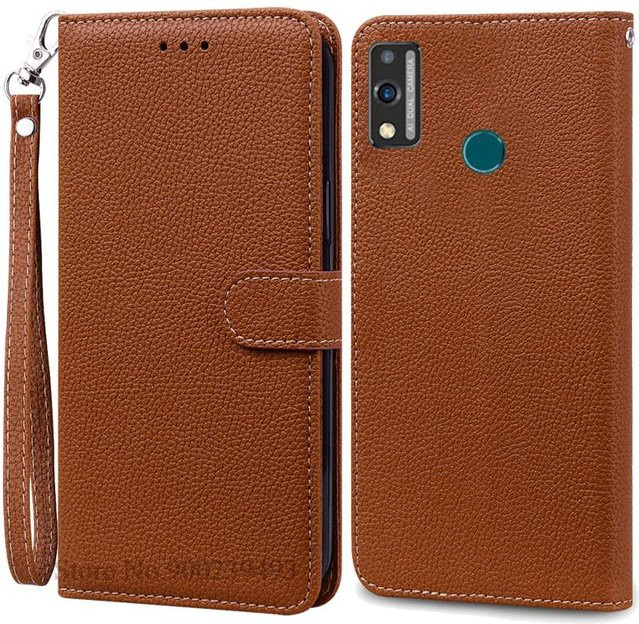 Lederhülle Brieftasche Flip Case für Honor 9X Lite (Modelle JSN-L21, JSN-L22, JSN-L23) in Braun - Bild 1