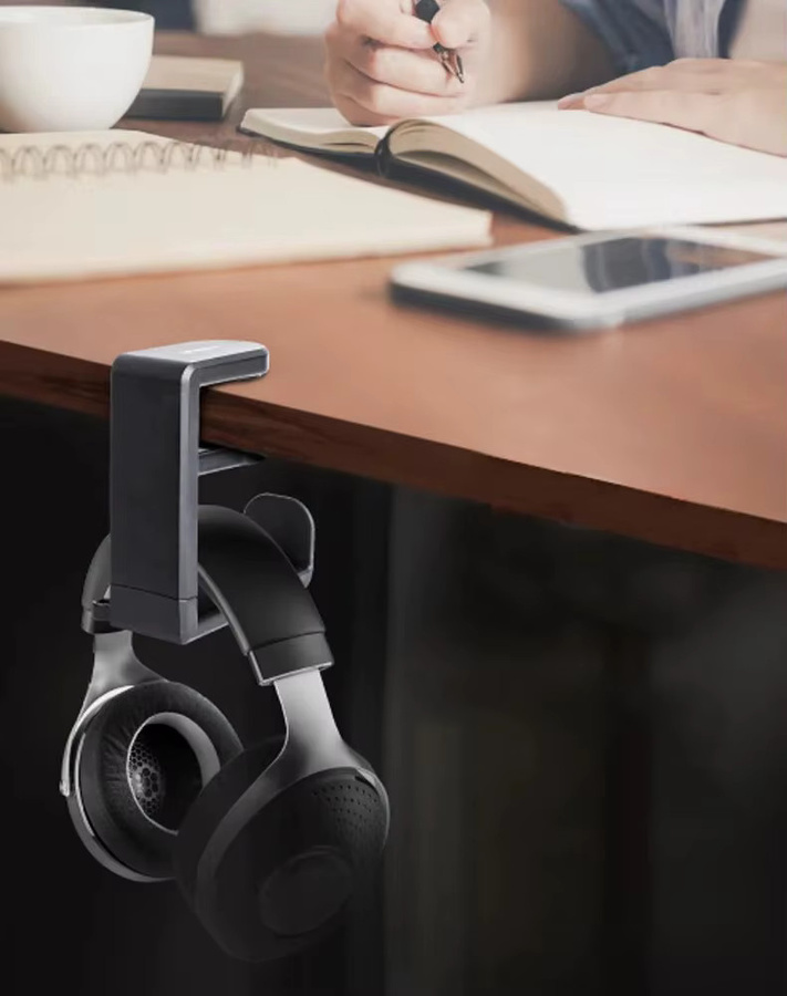 SEamopar Kopfhörerständer für unter den Schreibtisch mit 360 Grad Rotation und Clip-on Halterung als Gaming Headset Aufhänger Organizer in Schwarz oder Pink - Bild 5