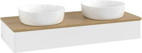 V&B Waschtischunterschrank Antao ohne Frontstruktur in Weiß mit Eichenoptik, B/T/H: 120 x 50 x 19 cm - Bild 1