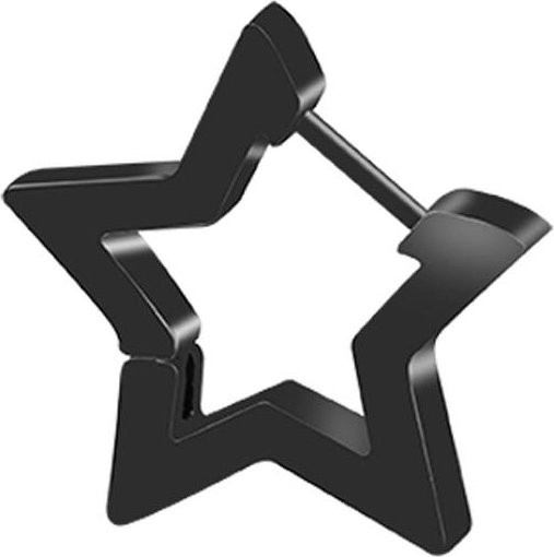 Ohrringe Titanstahl, Geometrisches Polygon, Herz, Dreieck, Unisex, Schwarz - Bild 1