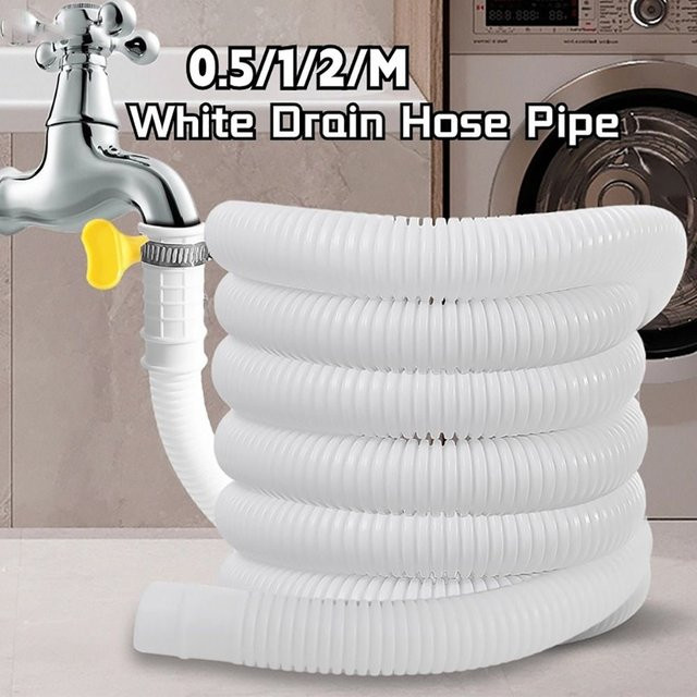 Flexibler Ablaufschlauch für Wasserhahn aus weißem PP Sanitär-Material - Bild 1