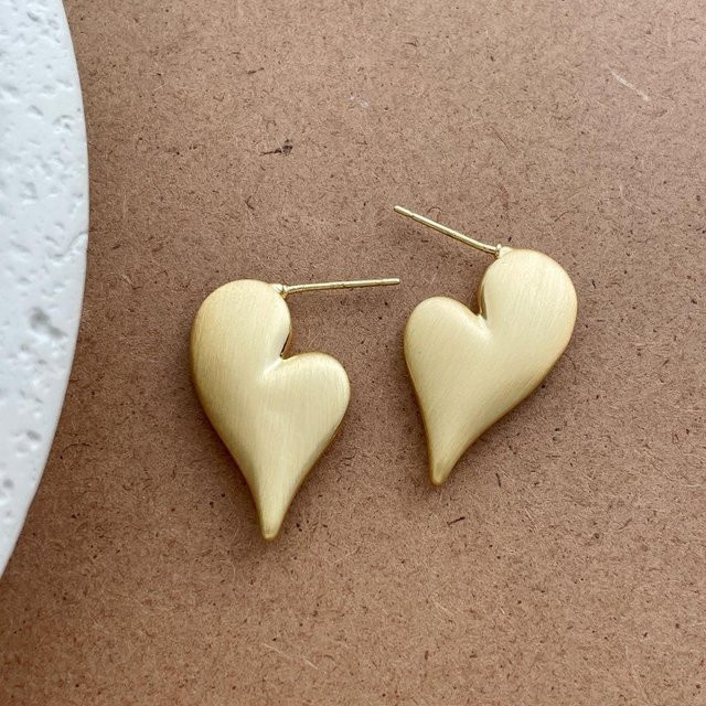 Ohrringe Herz Tropfen, Gold Silber Beschichtetes Kupfer, Damen - Bild 1