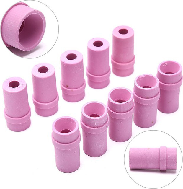 HUXUAN 10er Set Keramik Sandstrahldüsen für pneumatische Sandstrahlwerkzeuge in den Größen 4,5mm, 5mm, 6mm und 7mm, Farbe Pink - Bild 1