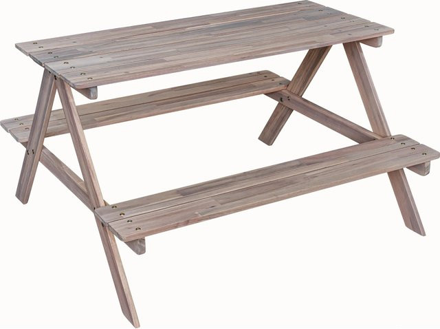 Bamori Kinder-Picknicktisch mit Bänken aus Akazienholz, Braun, B/T/H: 91,0 x 56,0 x 66,0 cm - Bild 1