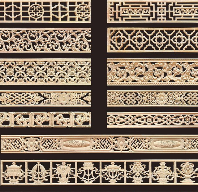 MaYupeT Dekoratives Holzformteil in Beige mit floralem Design als Onlay und Applikation für Möbel und Wandkunst - Bild 1