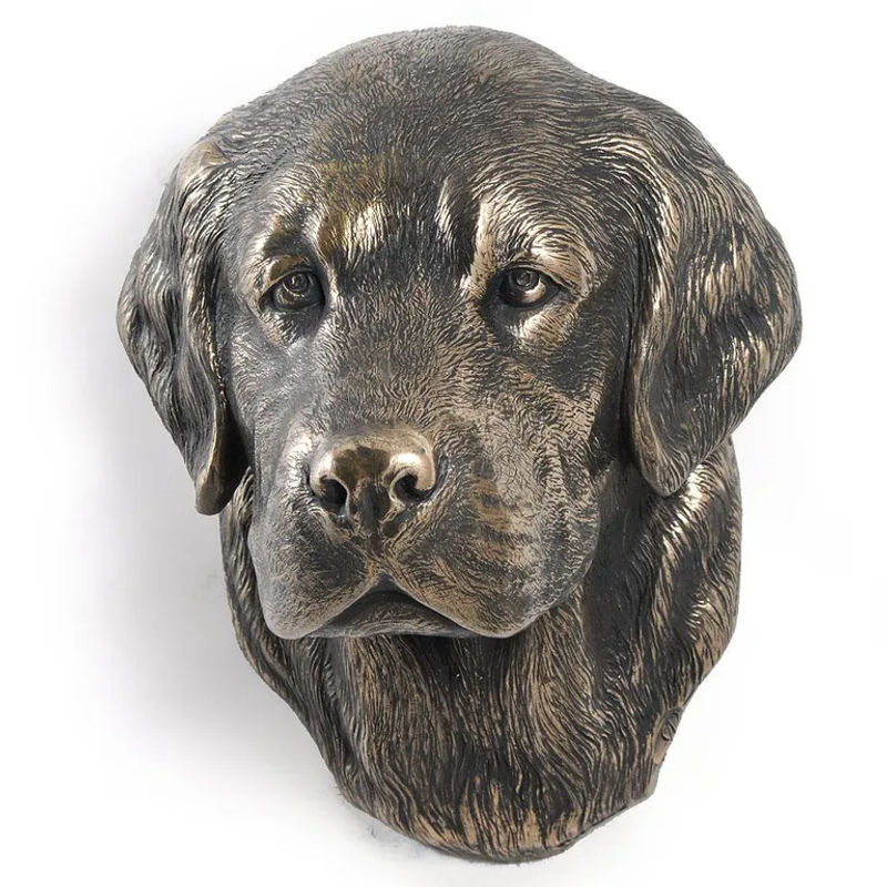Art-Dog Golden Retriever Hundestatue als hängende Büste aus Kunstharz und Metall in Braun - Bild 3