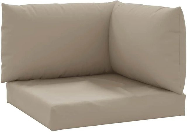 vidaXL Palettenkissen 3-teiliges Set aus Oxford-Gewebe in Taupe/Beige mit Schaumstofffüllung - Bild 1