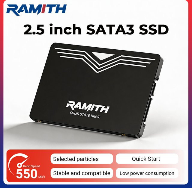 RAMITH 2.5 SATA 3 SSD 128 GB Solid-State-Laufwerk für PC und Laptop in Schwarz - Bild 1