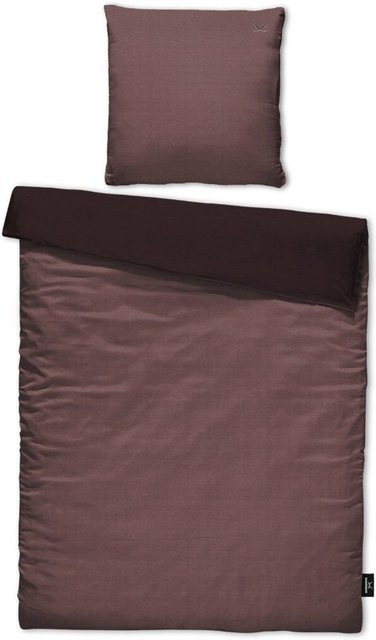 Bettwäsche Sansibar Piquee aus Baumwolle mit Bettbezug und Kissenbezug, Rot und Braun, B/H: 155 x 220 cm, Kissen: 80 x 80 cm - Bild 1
