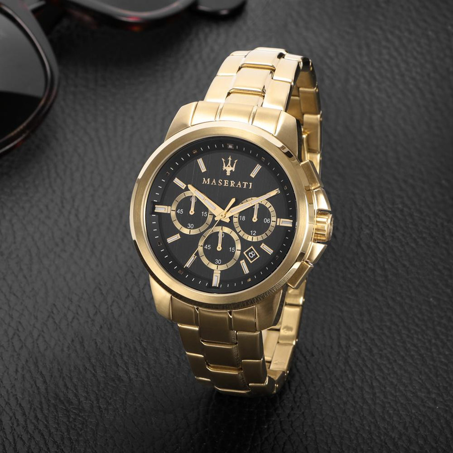 Maserati Chronograph, Edelstahl, Schwarz, Quarz, 44 mm, Herren - Bild 5