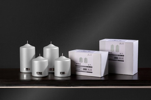 Fink Kerzen-Set CANDLE in Weiß, runde Stumpenkerzen aus Wachs für den Tisch - Bild 1