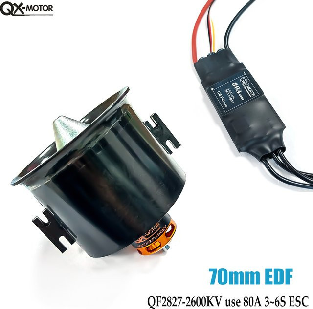 QX-Motor 70 mm EDF 12-Blatt-Kanalventilator, mit bürsenlosem QF2827-Motor - Bild 1