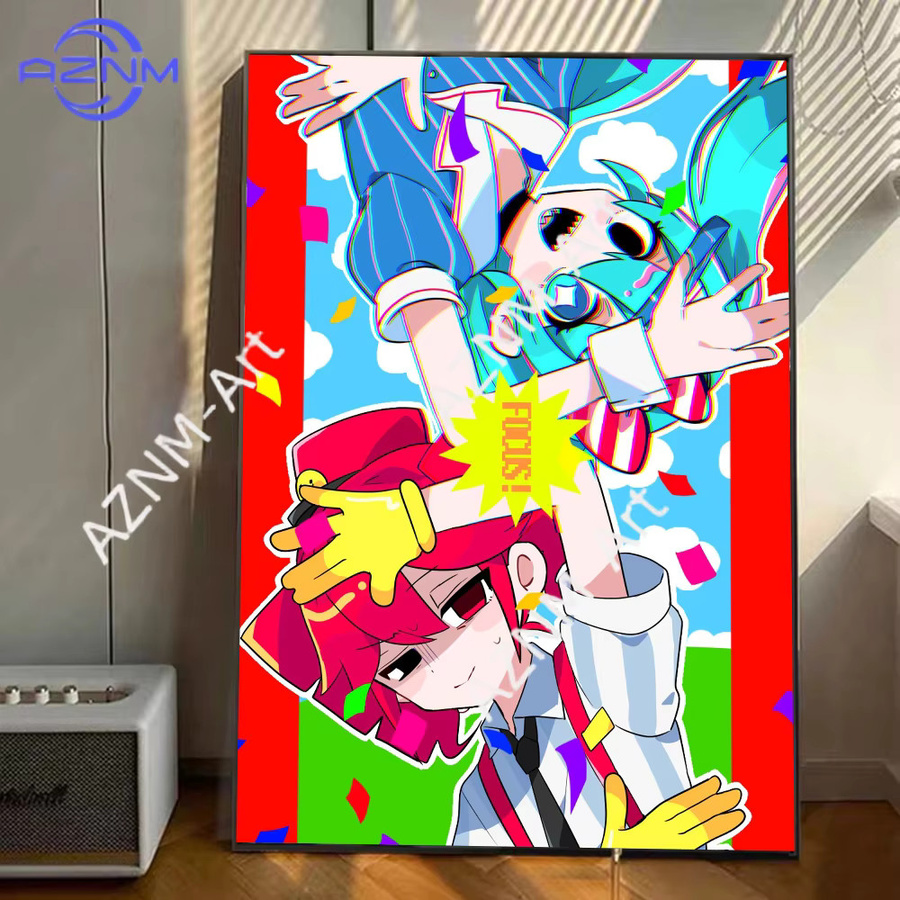 MIKU&TETO Mesmerizer Poster Aufkleber Kawaii Wandbild zur Dekoration für dein Spielzimmer in Mehrfarbig - Bild 2