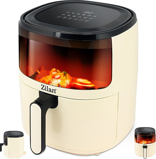 Zilan 4in1 Heißluftfritteuse in Beige mit 5 Liter Volumen, 1500W, Timer und LED-Display - Bild 1