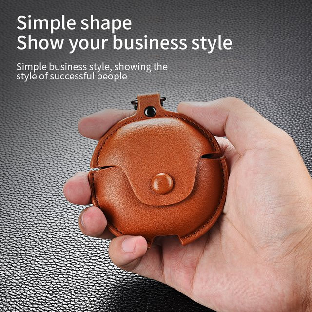 Lederhülle im Business Style für Huawei FreeBuds 4i 5i 6i mit Stoßschutz und Haken - Bild 1