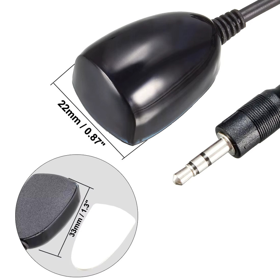 Uxcell Infrarot-Empfänger-Verlängerungskabel Set mit 3,5 mm Klinkenstecker, Schwarz, 2 Stück - Bild 3