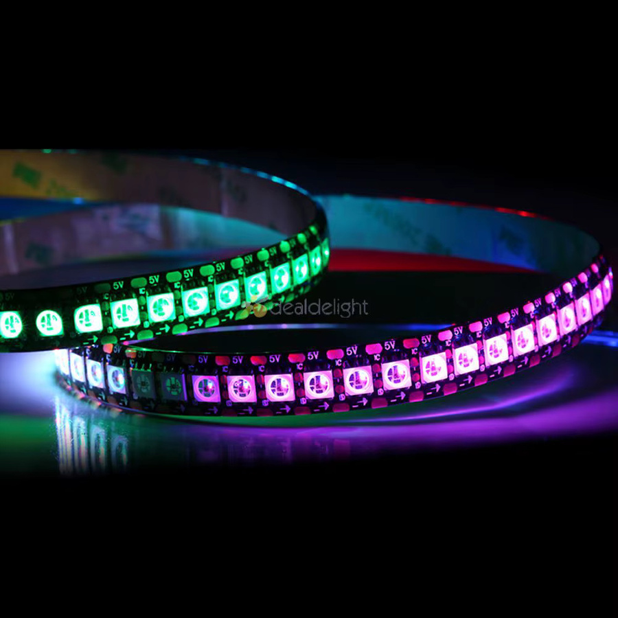 Teopek HD107S RGBIC Digital-LED-Streifen, adressierbarer flexibler LED-Streifen mit doppelter Datenübertragung, Multicolor, DC5V - Bild 3