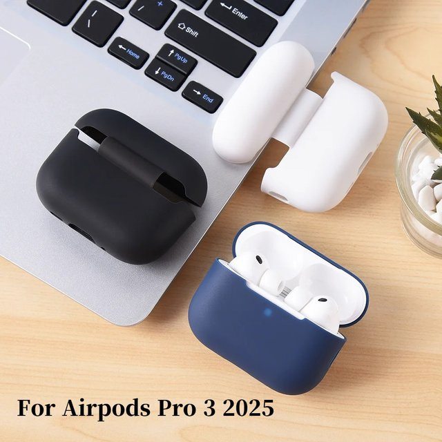 Silikonhülle für Apple AirPods Pro 3 (2025 Generation) mit USB-C Anschluss als Schutzzubehör - Bild 1