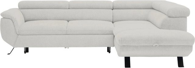 Mömax Ecksofa Raven in Grauweiß mit verstellbarer Kopfstütze und Schlaffunktion - Bild 1