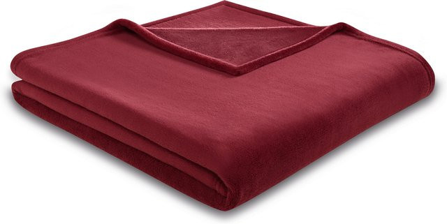 Biederlack Wohndecke Soft & Cover in Rot mit Fleece-Material und Strickoptik - Bild 1