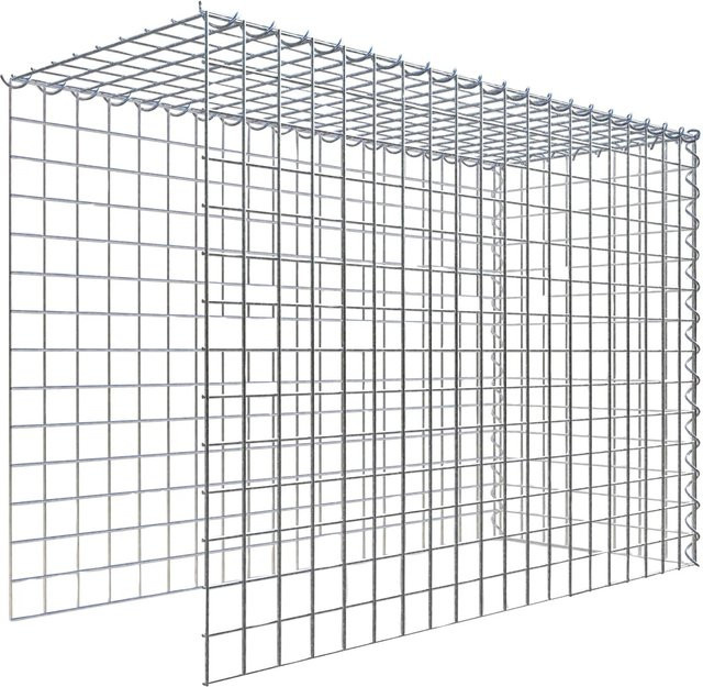 Gabiona Anbaukorb Typ 4 aus Stahl, silbergrau, B/T/H: 70 x 100 x 40 cm, Maschenweite: 5 x 5 cm - Bild 1